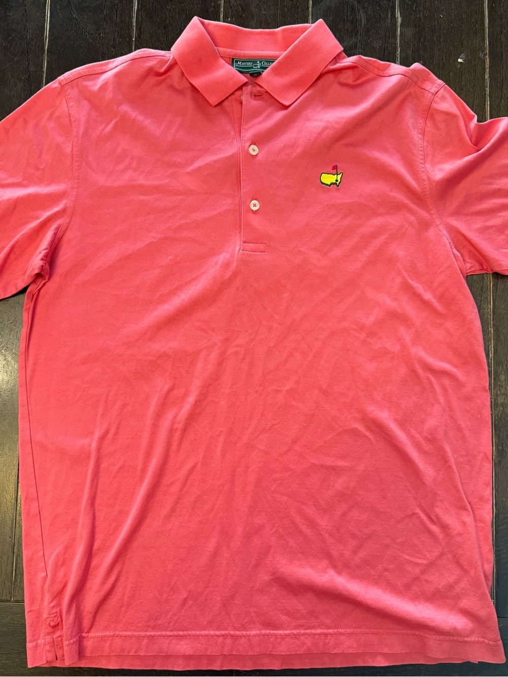 Masters Coral Polo with Yellow Embroidered Logo Pima Cotton